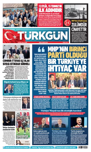 Türkgün Gazetesi 13 Eylül 2026