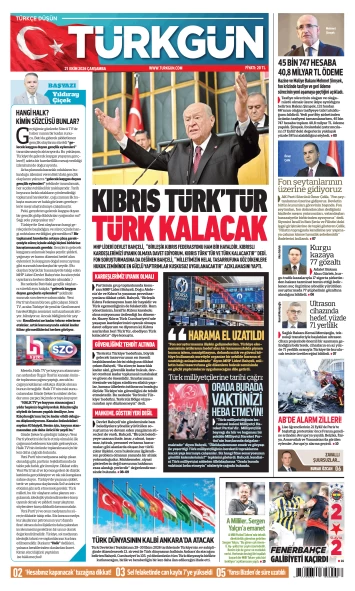 Türkgün Gazetesi 21 Ekim 2026