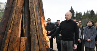 Karabağ’da Nevruz coşkusu: İlham Aliyev Hocavent’te ateşi yaktı