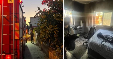 Evi ateşe verdi, anne ve iki kızı son anda kurtuldu