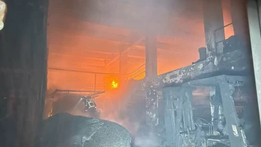 Uşak'ta fabrika yangını