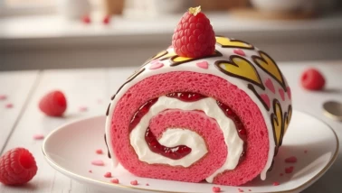 Sofralarda çizgi film esintisi yaratan 'Valentine Cartoon Swiss Roll'