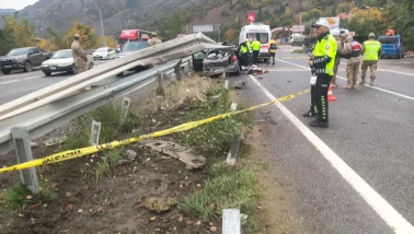 Gümüşhane’de tünel çıkışında acı kaza