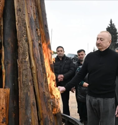 Karabağ’da Nevruz coşkusu: İlham Aliyev Hocavent’te ateşi yaktı