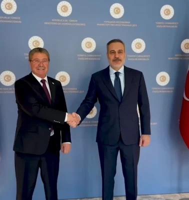 KKTC Başbakanı Üstel Ankara'da: Bakan Fidan ile bir araya geldi