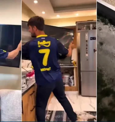 ''Galatasaraylılarla maç izlemem'' dedi televizyonu yumruklayıp camdan fırlattı