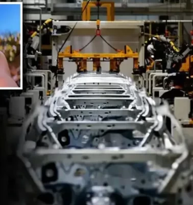 Otomotiv fabrikasında, otomobil işçilere çarptı: 1’i ağır 3 yaralı