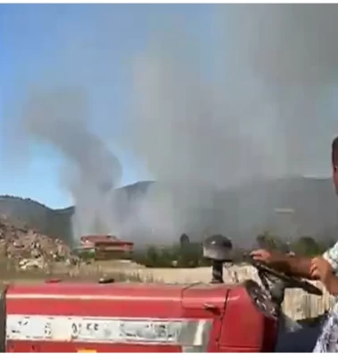 İznik'te çöplük yangını çalılık alana sıçradı