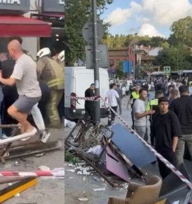 Beykoz'da otomobil yayaların arasına daldı