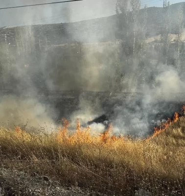 Isparta’da kara yolu kenarındaki yangın kontrol altına alındı