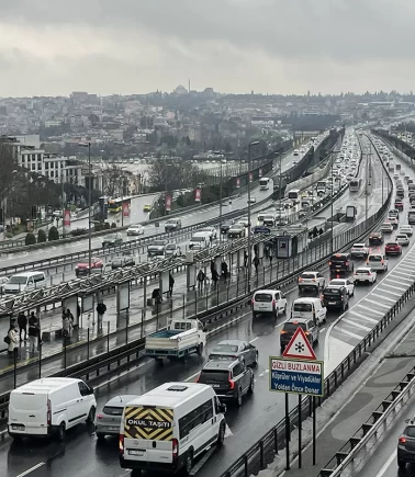 İstanbul'da trafik yoğunluğu