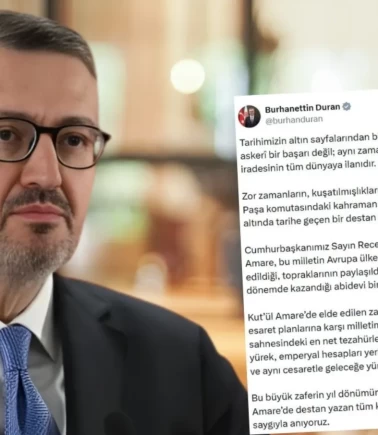 İletişim Başkanı Duran'dan Kut'ül Amare mesajı: Tarihimizin altın sayfası, milletimizin kendi kaderini tayin etme iradesidir!
