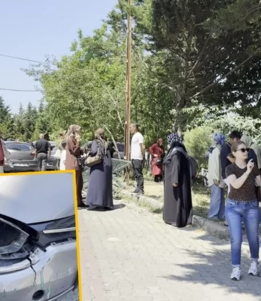 Büyükçekmece'de fren yerine gaza basan sürücü velilerin arasına daldı
