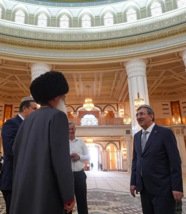 Cevdet Yılmaz'a Türkmenistan'da resmi karşılama