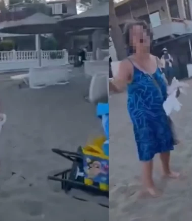 Plajda yaşlı kadından anne ve kıza hakaret