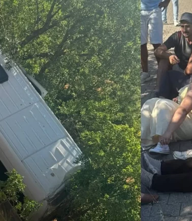 Tur minibüsü şarampole uçtu