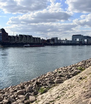 Almanya'da sıcak hava Ren Nehri'ni vurdu