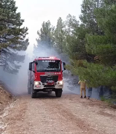 Kahramanmaraş’ta yıldırım düştü! Orman alevlere teslim oldu!