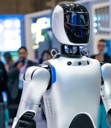 Gözü dönmüş insansı robot canlı yayında mühendisine tekme savurdu