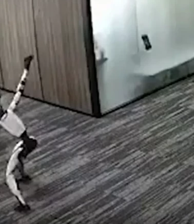 Gözü dönmüş insansı robot canlı yayında mühendisine tekme savurdu