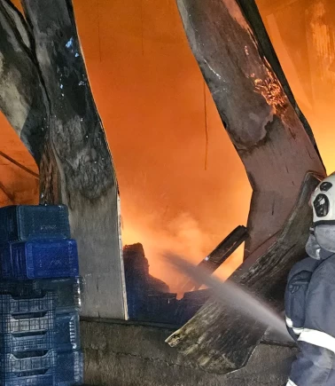 Adana sebze halinde korkutan yangın