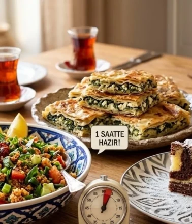 1 saatte hazır şipşak menü: Kısır, ıspanaklı börek ve zebra kek!
