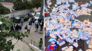 Pendik'te bir okulun önündeki çöpte çok sayıda kesilmiş kimlik bulundu