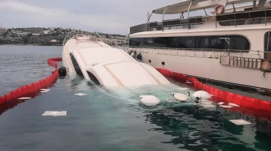 Bodrum’da 31 metrelik lüks yat battı: Ekipler akaryakıt sızıntısına karşı önlem aldı