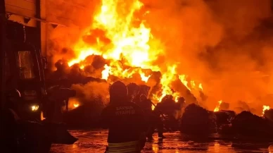 Samsun'da geri dönüşüm fabrikasında yangın
