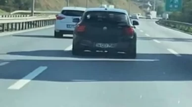 Kocaeli TEM Otoyolu’nda bebekli araç sıkıştırıldı: Tehlikeli makas kamerada