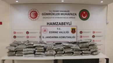 Edirne'de 105,2 kilogram uyuşturucu ele geçirildi