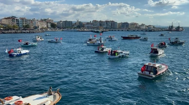 Çanakkale Boğazı'nda Sumud Filosu'na destek turu