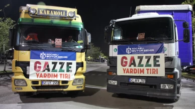 Kocaeli'den Gazze'ye yardım tırları dualarla uğurlandı