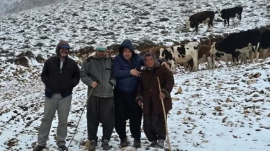 Aniden kar bastırınca yaylada mahsur kalan kadın kurtarıldı