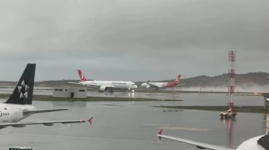 İstanbul Havalimanı'nda yağmur etkili olmaya başladı