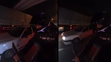 Eskişehir’de yürekleri ağza getiren anlar! Otomobil, motosiklete yandan çarptı, yoluna bir şey olmamış gibi devam etti