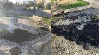 Didim’de çocuk parkında şok olay: Kauçuk zeminler yakıldı