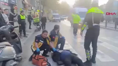 Amasya’da yaya geçidinde kaza: Motosiklet devrildi, sürücü yaralandı