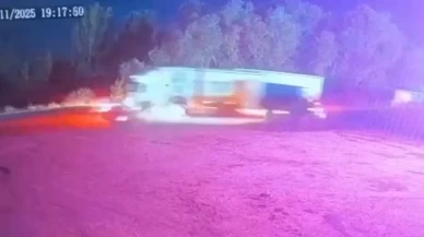 Edirne'deki zincirleme kaza kamerada