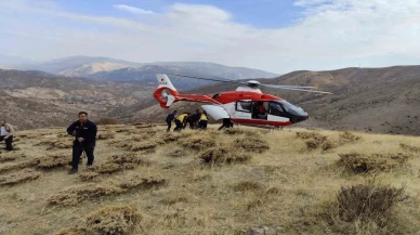 Ağaç keserken uçuruma yuvarlandı: Helikopterle kurtarıldı