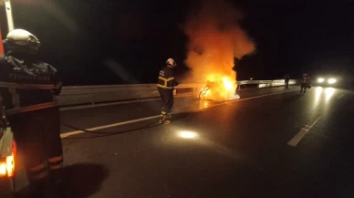 Tokat’ta seyir halindeki motosiklet alev aldı! Sürücü son anda kurtuldu