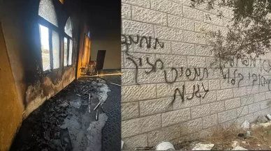 İsrailliler Batı Şeria'da camiyi kundakladı