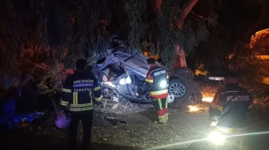 Refüje çarpan otomobil takla attı: 1 ölü, 3 yaralı