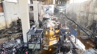 Parfüm tesisinden geriye kül kaldı! Tahribat dronla görüntülendi