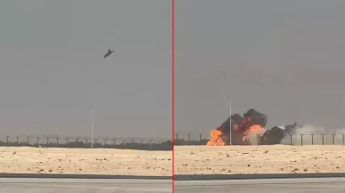 Dubai'de savaş uçağı yere çakıldı