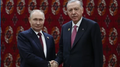 Cumhurbaşkanı Erdoğan, Rusya lideri Putin ile Türkmenistan'da görüştü