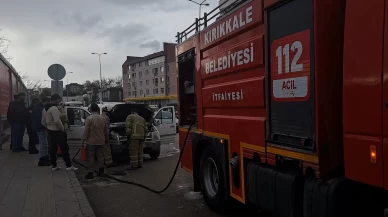 Kırıkkale'de seyir halindeki araç alev aldı!