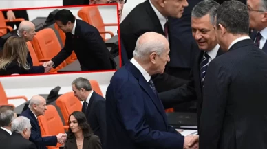 MHP Lideri Devlet Bahçeli Meclis'te birleşmenin sembolü oldu! Tokalaşmak için sıraya girdiler