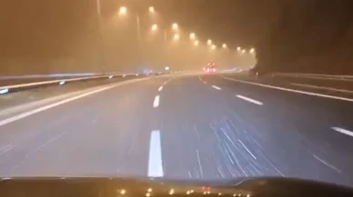 TEM’in Bolu geçişinde tipi şeklinde kar yağışı