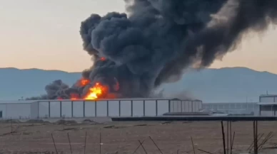 Denizli'de bir fabrikada yangın